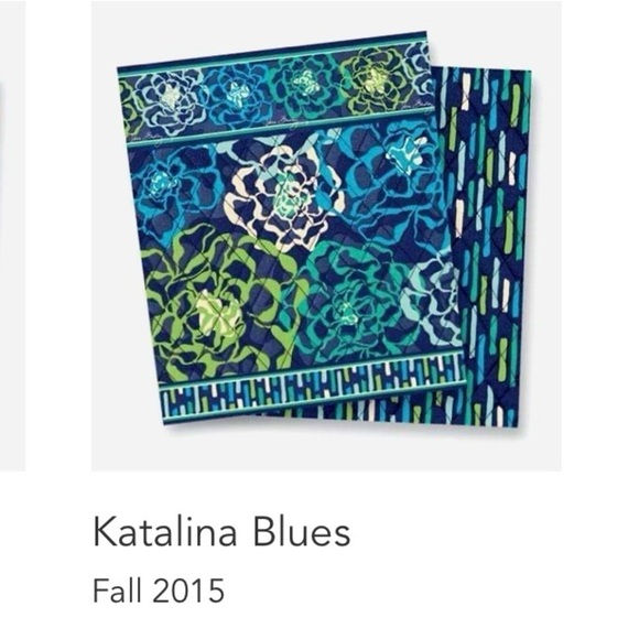 VERA BRADLEY Katalina Blue 2015 Grand Traveler Bag Duffle Green White Floral - Picture 15 of 15